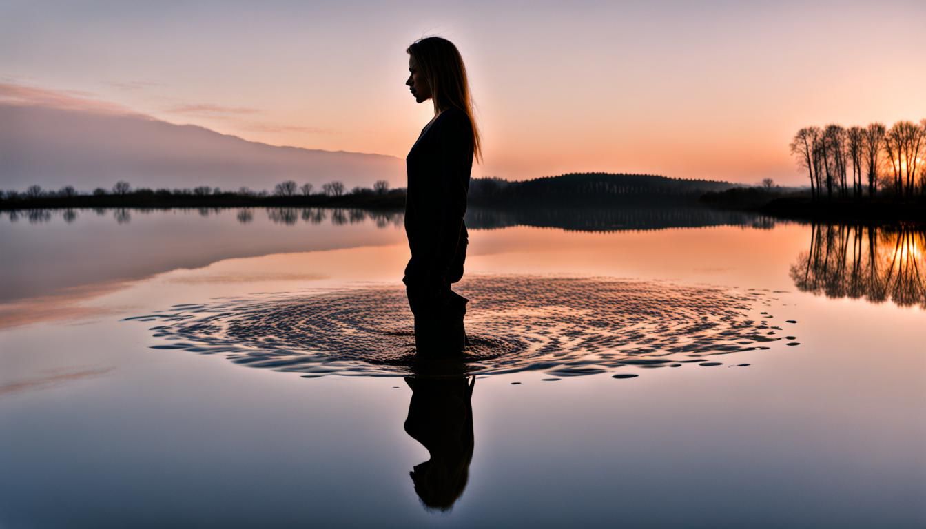 Water Reflection Creates Mirrored Image