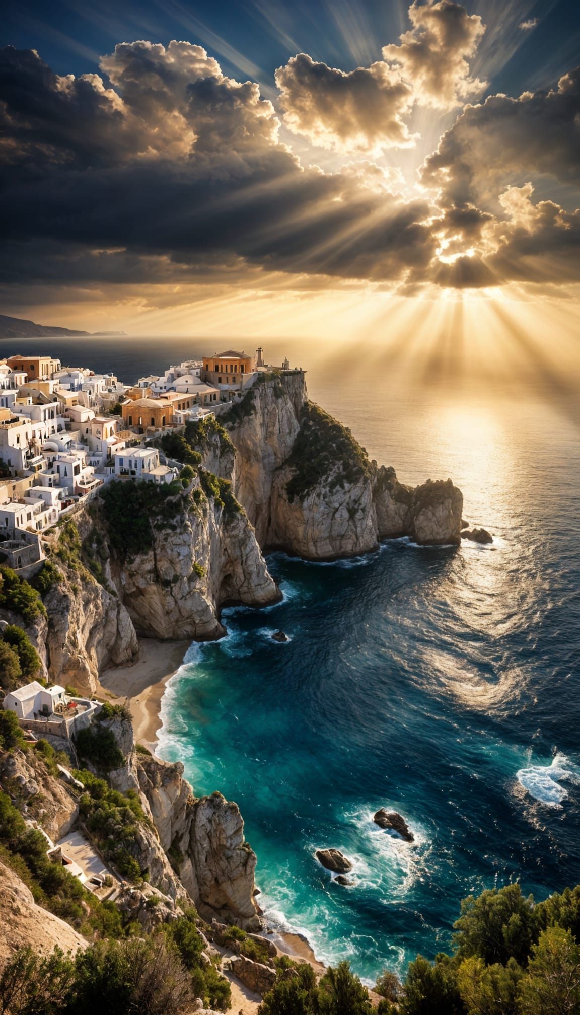 Crepuscular Rays with Greek Elements