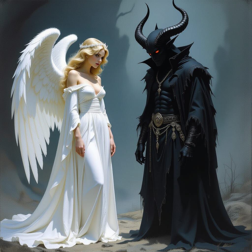 Angel and Daemon in Dramatic Contrast