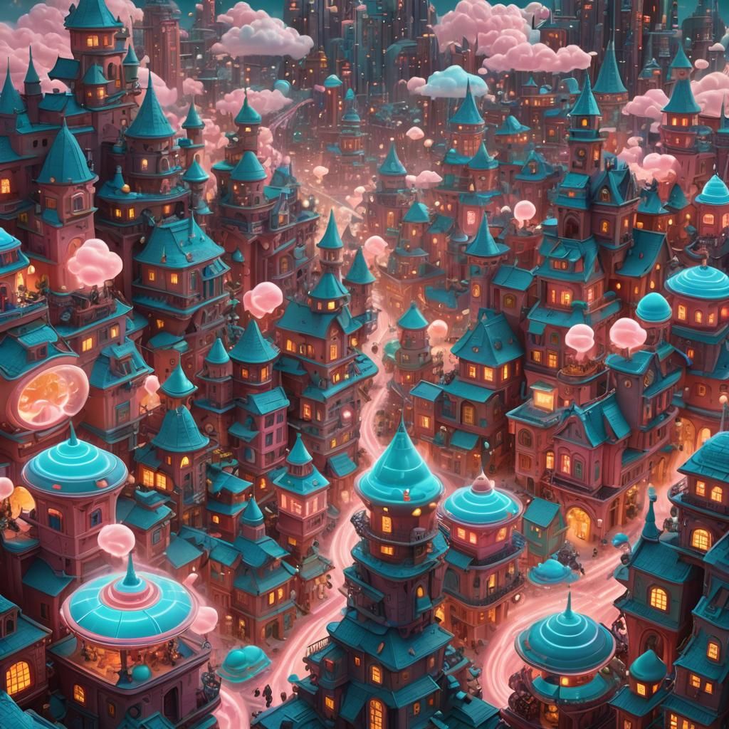 Futuristic Baby Town with Fantasy Architecture