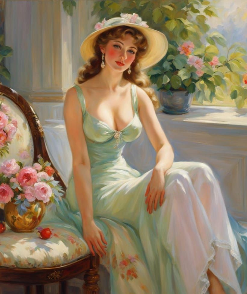 Classical Goddess in Elegant Repose