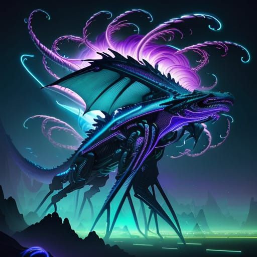 Electric Dream Dragon in Cyberpunk Neon