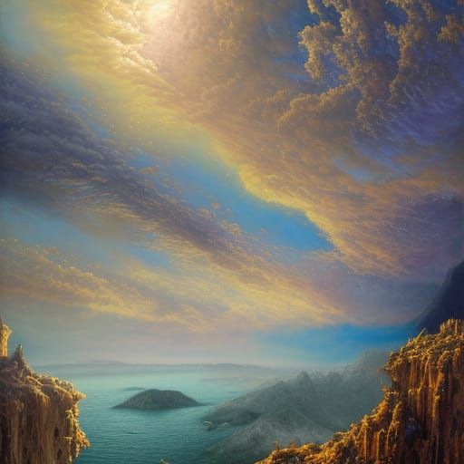 Surreal Egg Composition in Detailed Matte Painting