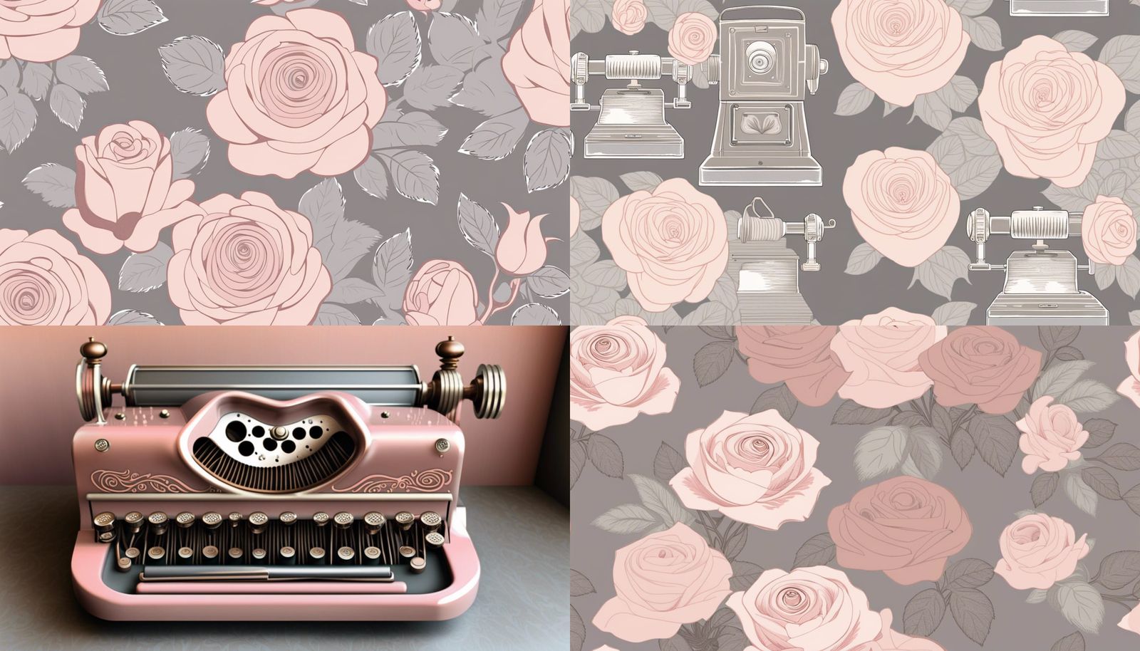 Vintage Machines in Rose and Smoky Gray
