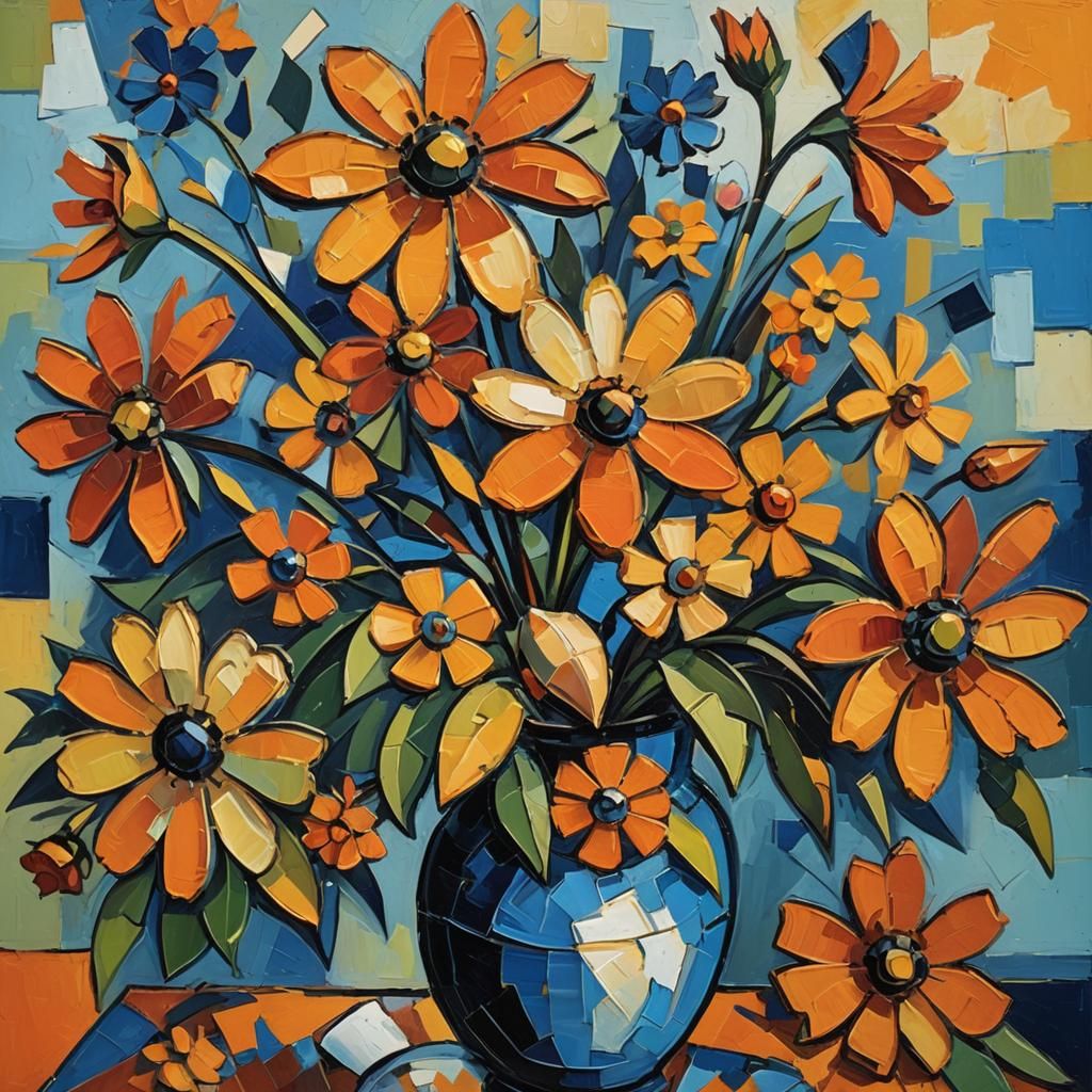 Cubist Still Life in Fauvist Expressionist Style