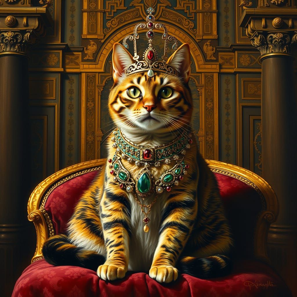 Byzantine Cat in Ornate Regalia