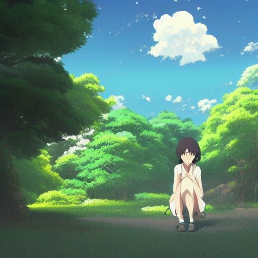 Anime Key Visual in Studio Ghibli Style