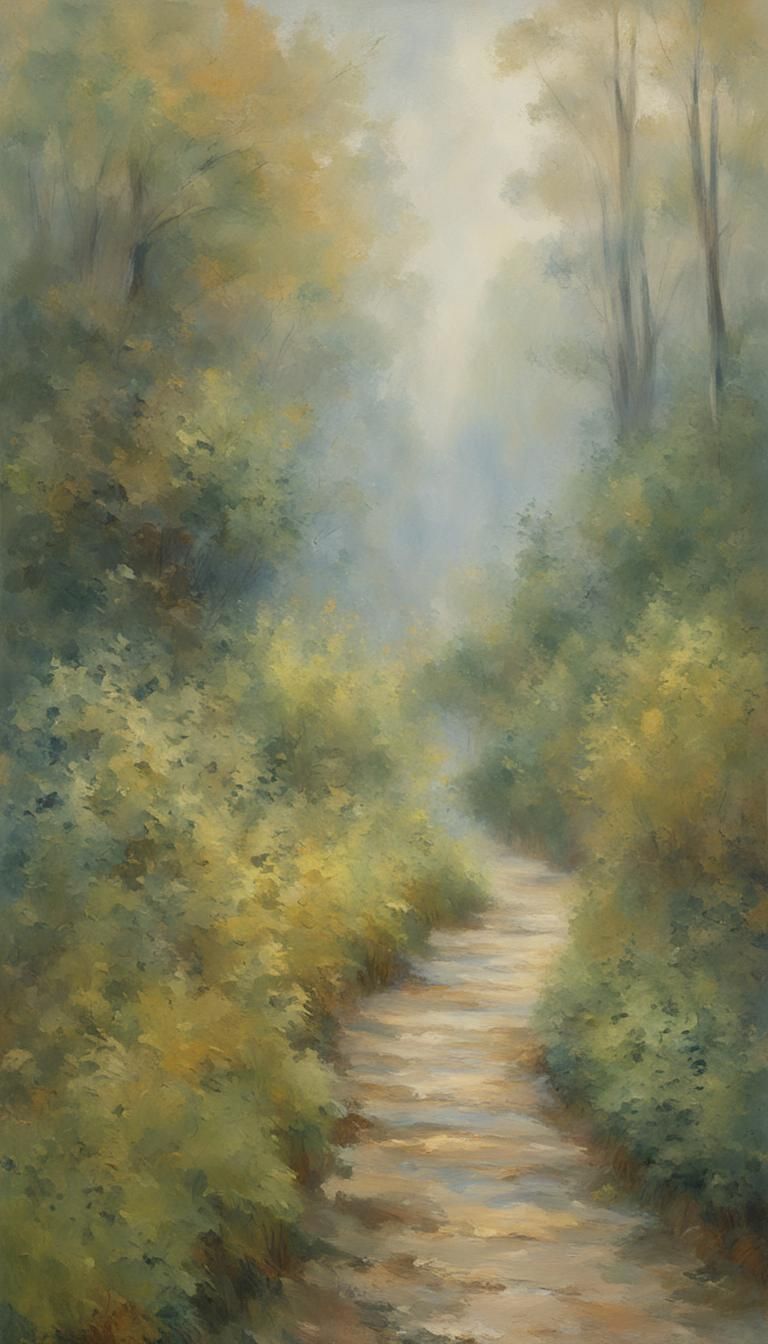 Impressionist Amazonian Forest Path Meets the Ocean