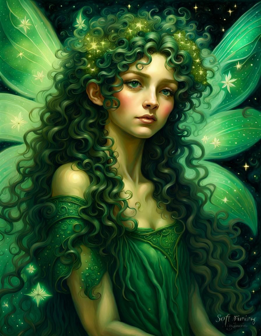 Starlight Fairy in Renaissance Oil Painting Style