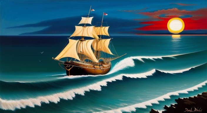 Surreal Ocean View in Salvador Dalí Style