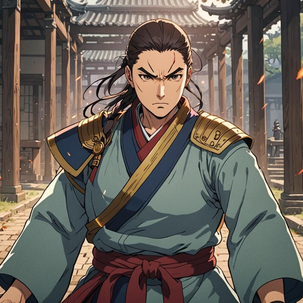 Swordmaster Attacks: Manga-Inspired Anime Battle Scene