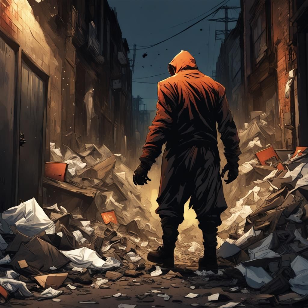 Eonar in Gritty Garbage Fight: Digital Art