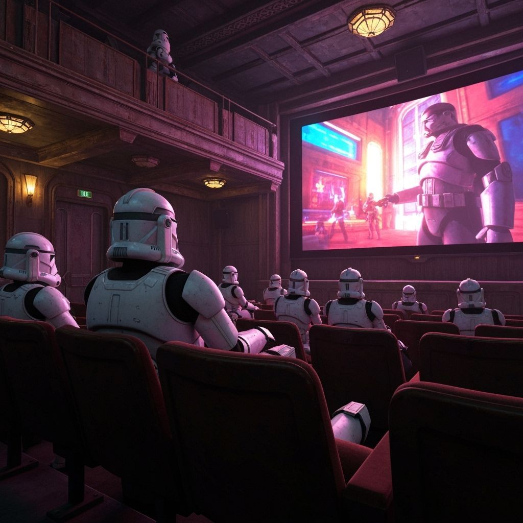 Clone Troopers Watch Star Wars: Nostalgic Futurism