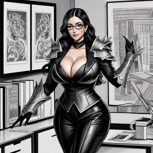 Fantasy Armor Meets Business Suit: Ink Art