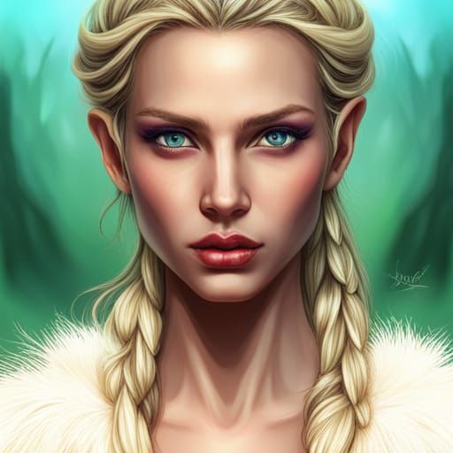 Beautiful Elf with Colorful Background, Hyperrealistic