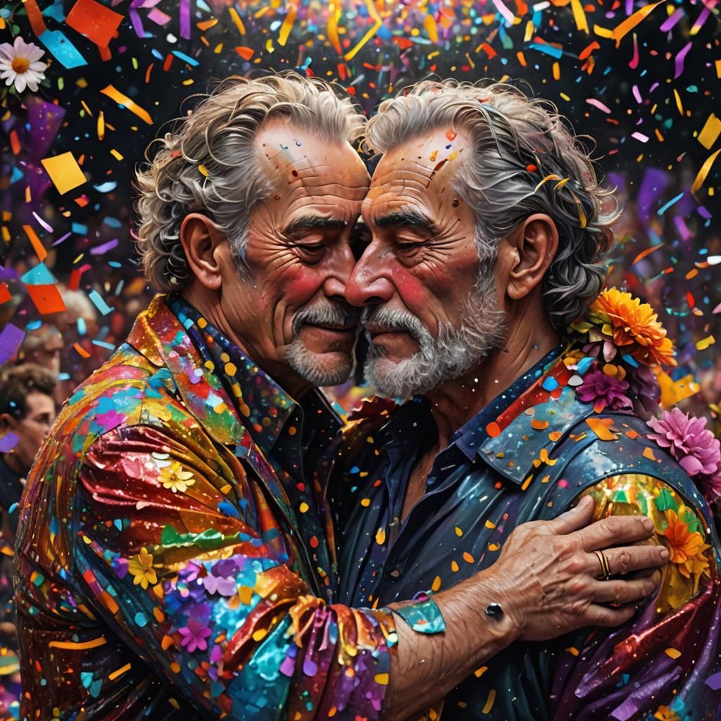 Joyful Embrace: Pride Celebration in Psychedelic Art