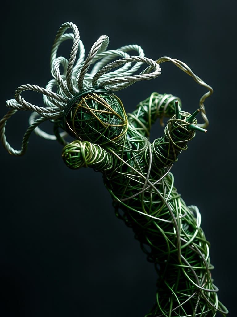Wired and Twisted Sculpture in Tim Burton Style