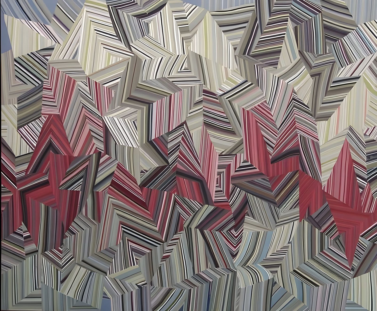 Vibrant Zigzag Geometric Abstraction