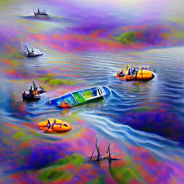 Hyperrealistic Fauvist Seascape with Airbrush Effects