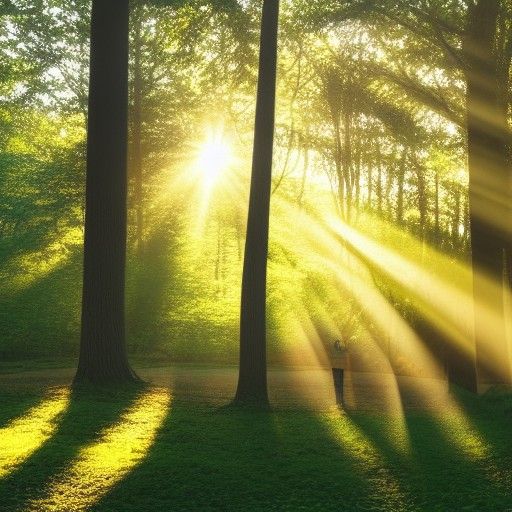 Therapist in Forest with Sunlight