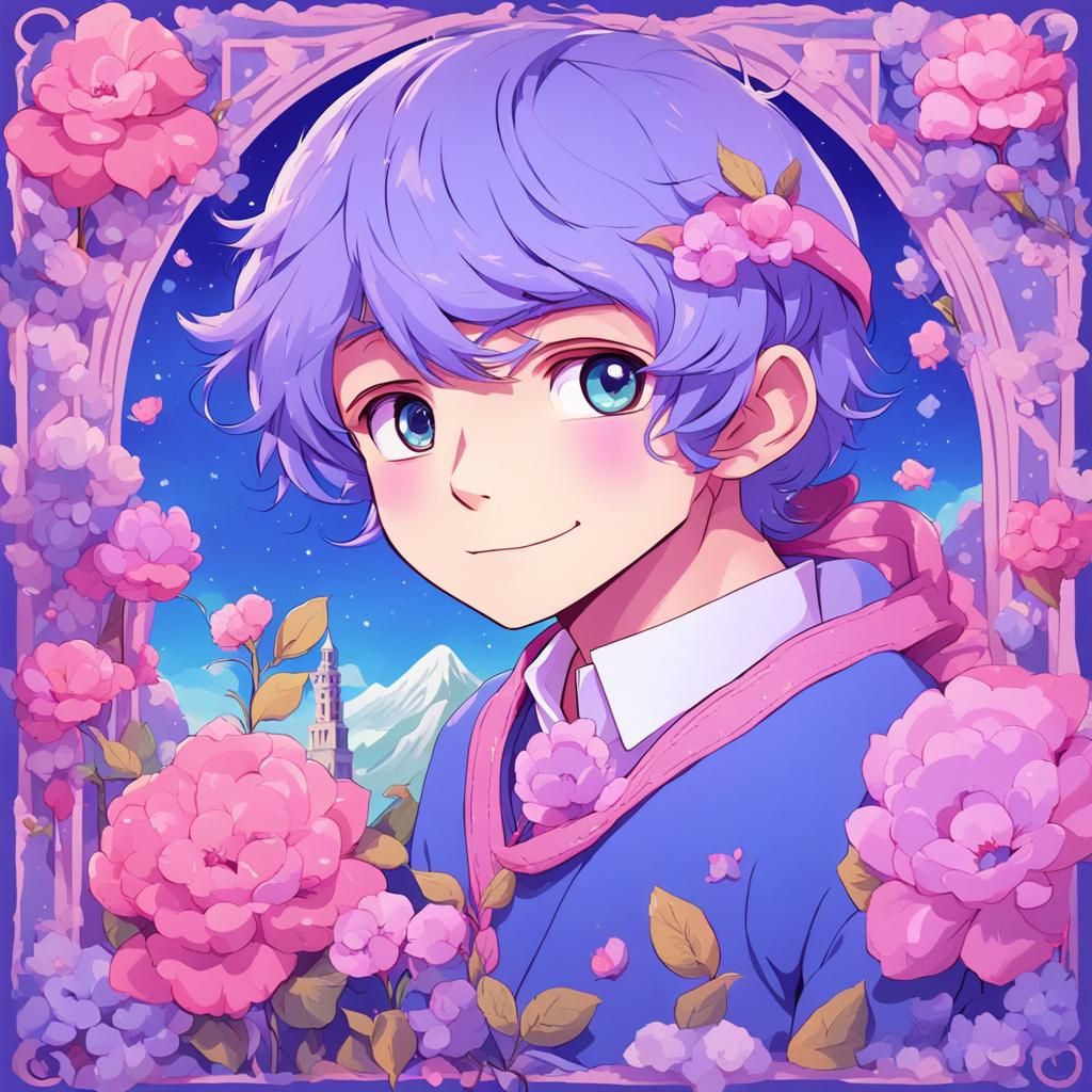 Cutecore Man in Anime Style with Bright Colors