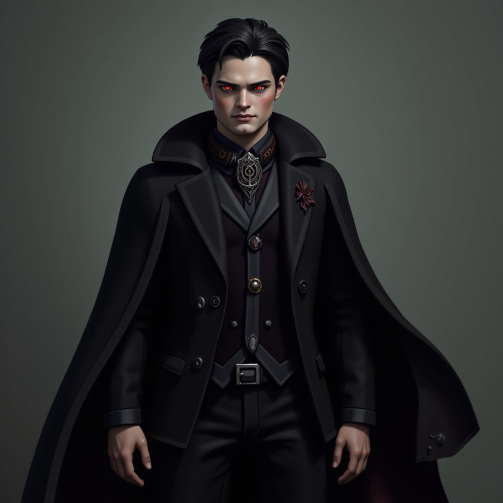 Vampire Character Alec in Volturi Cloak: Digital Matte Paint...