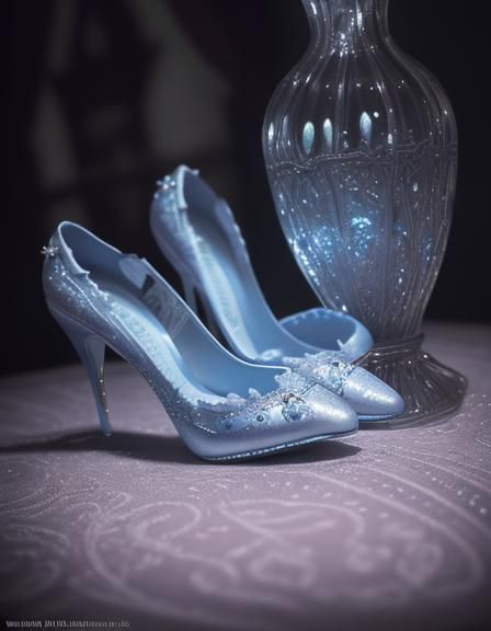 Hyperrealistic Cinderella with Glass Slipper in Dark Disney ...