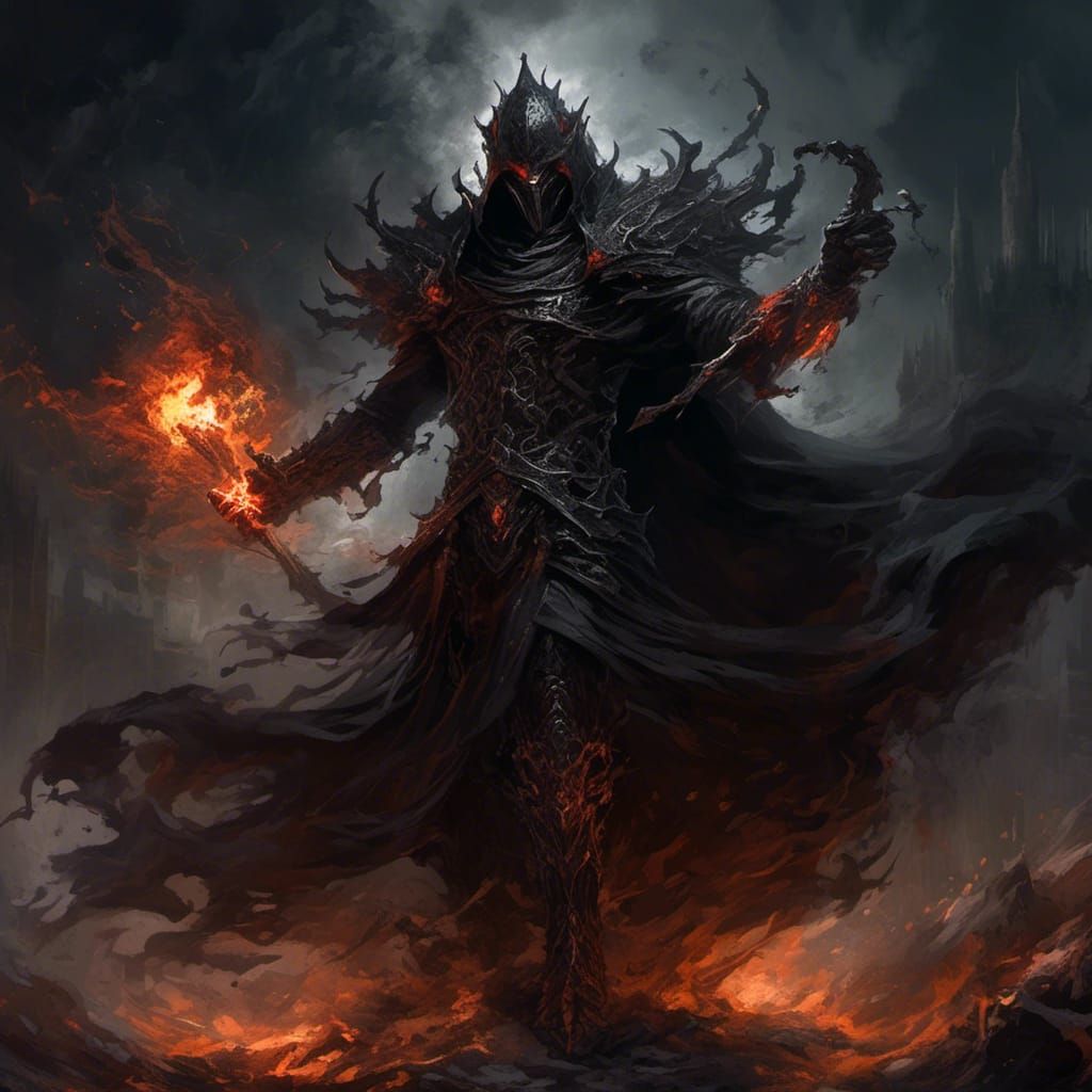Majestic Dark Lord in Shadow Armor