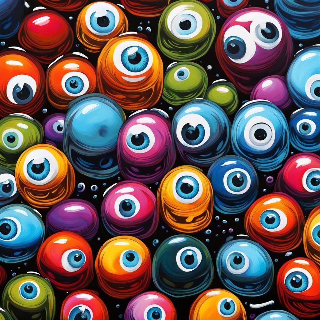 Eyeballs in Jar: Graffiti Style Splash Art