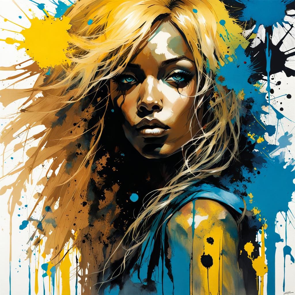 (ink splash woman: 1.2). (African female full-body portrait:...