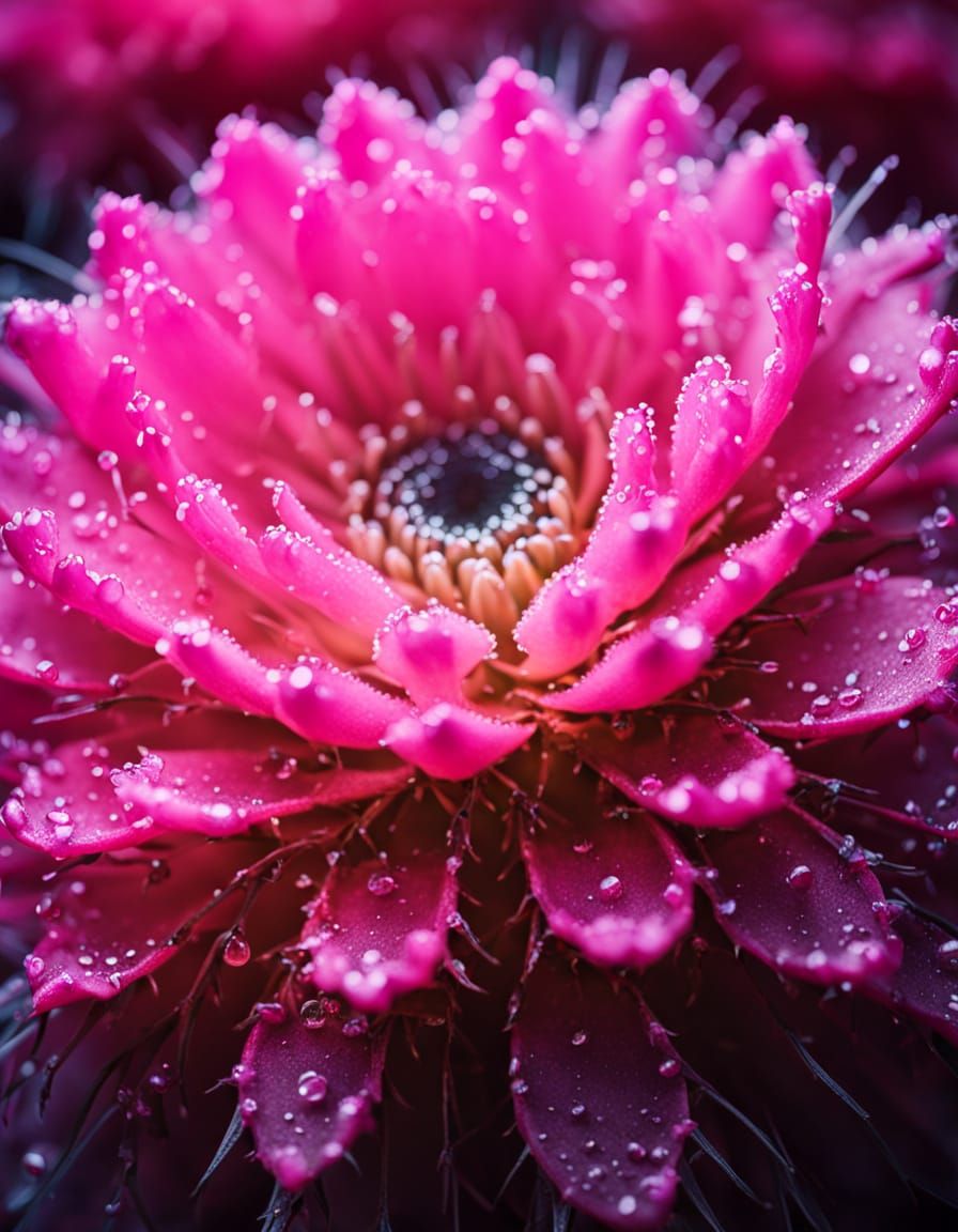 Vibrant Cactus Bloom in Neon Pink