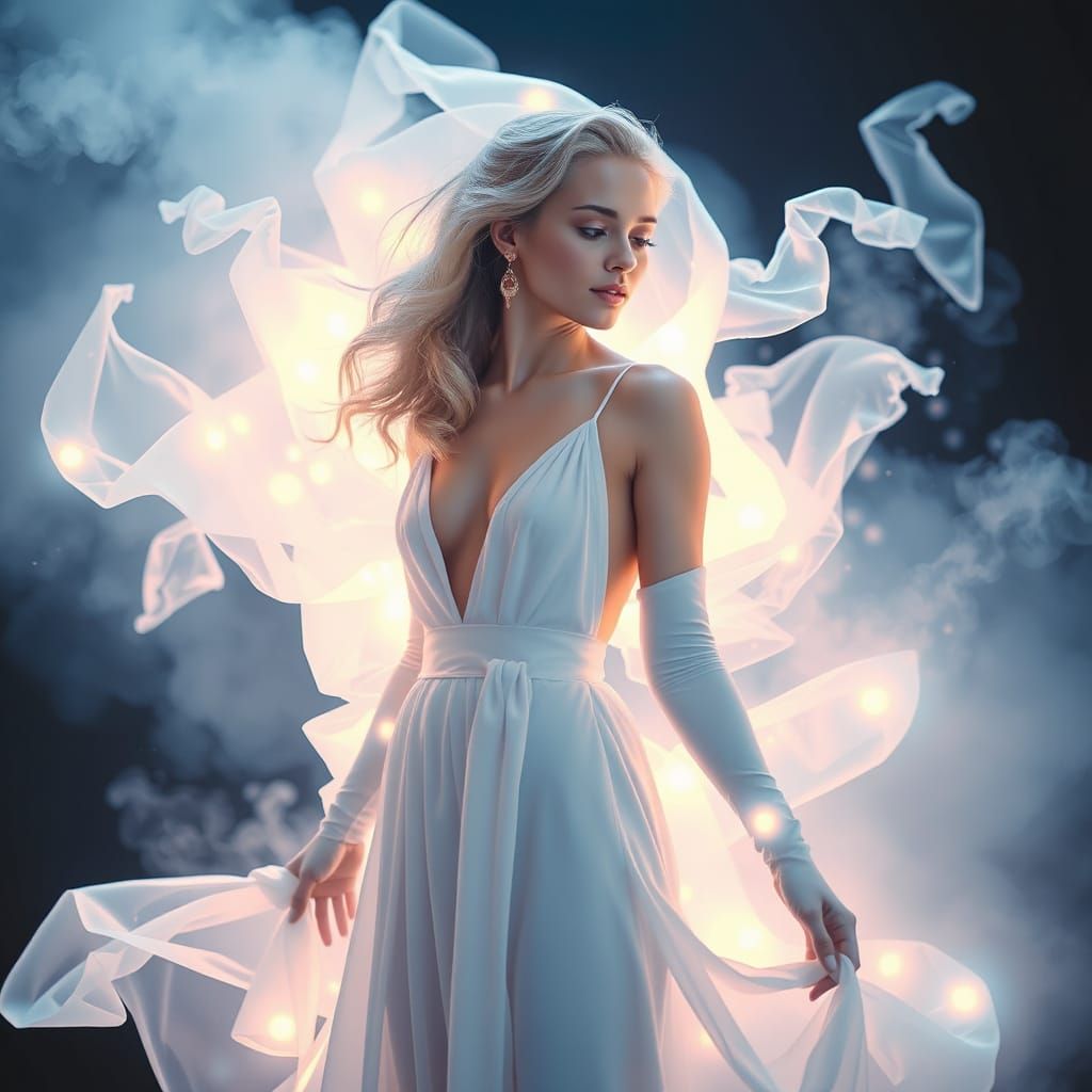 Ethereal Woman in Dreamy Glow