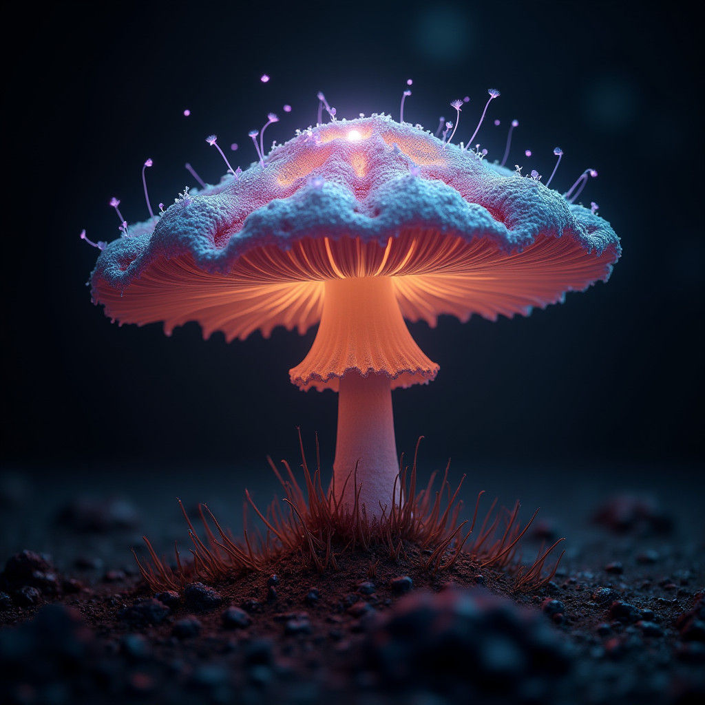 Ethereal Mushroom Radiating an Otherworldly Glow