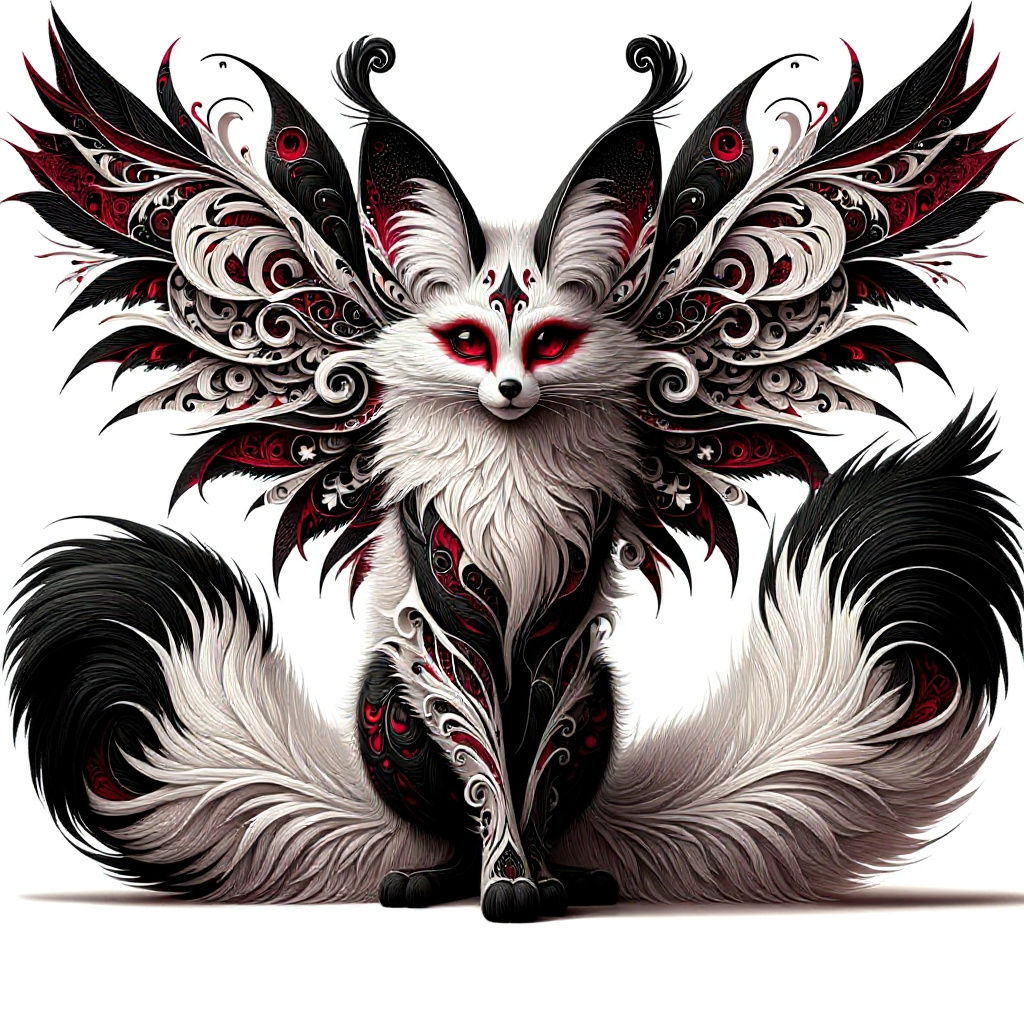 Fantasy Fennec-Cat Hybrid with Angel Wings