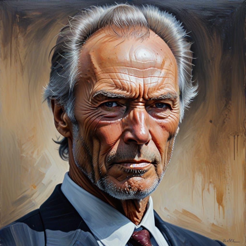 Clint Eastwood as Oil Painting Portrait