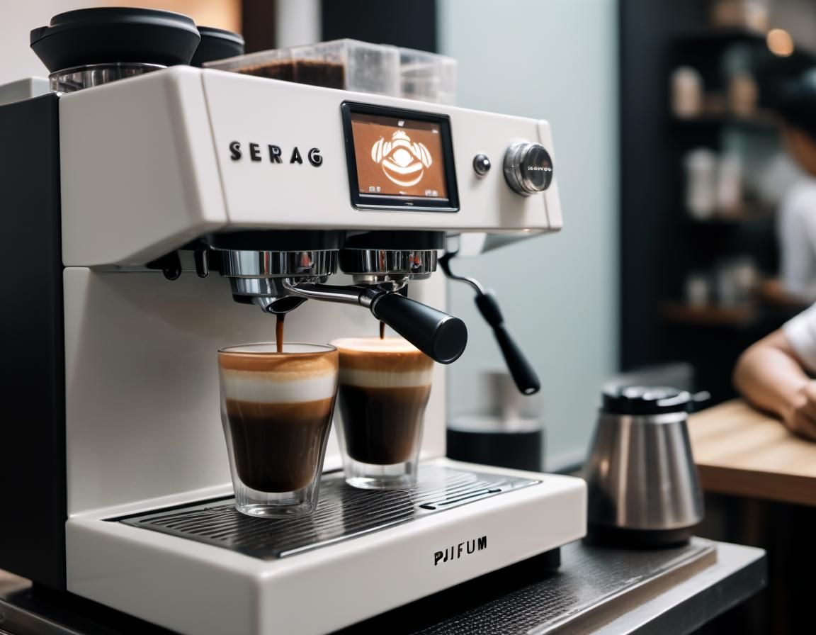 Barista Prepares Espresso in Minimalist Cafe