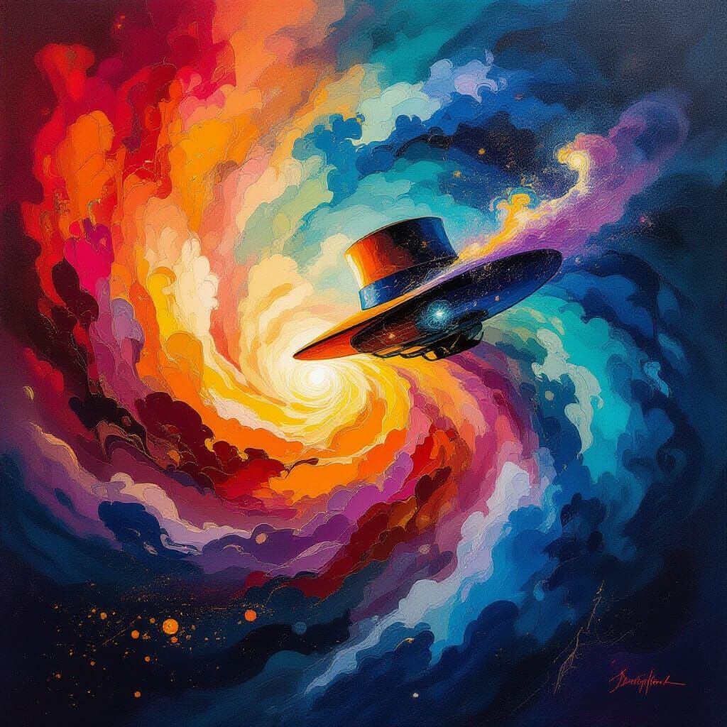 Abstract Expressionist Cosmic Explosion of Color