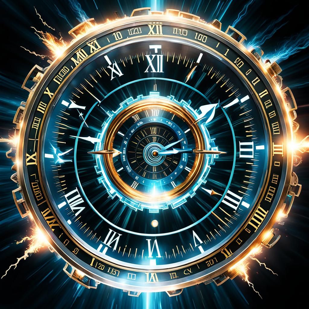 The Time Machine flew through the chrono vortex as energy surged around it