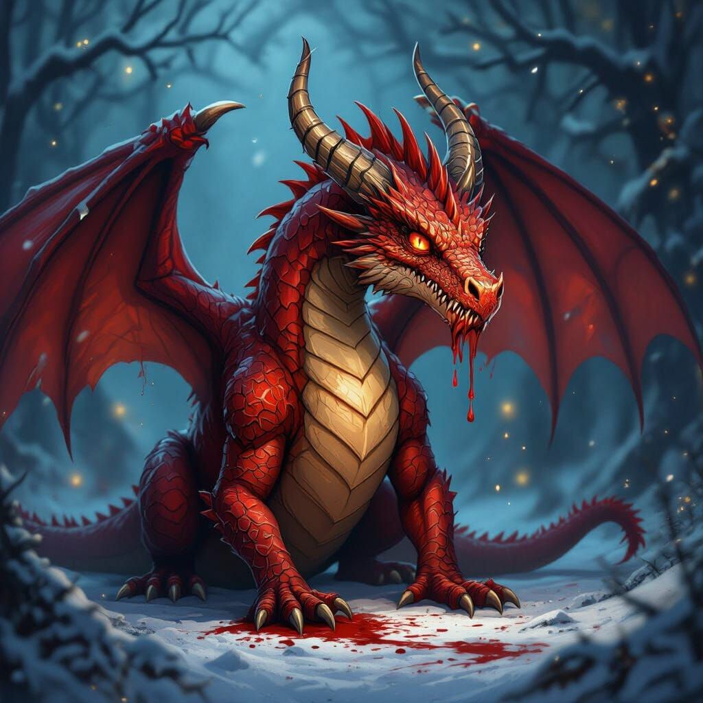 Nightmare Dragon With Bloodied Claws