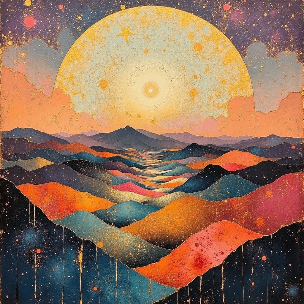 Ethereal Landscape with Divine Energy in Dreamlike Style