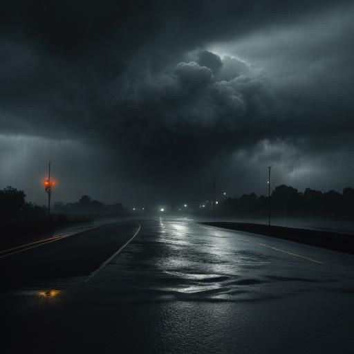 Severe Rainstorm with Strong Winds in Cinematic Style