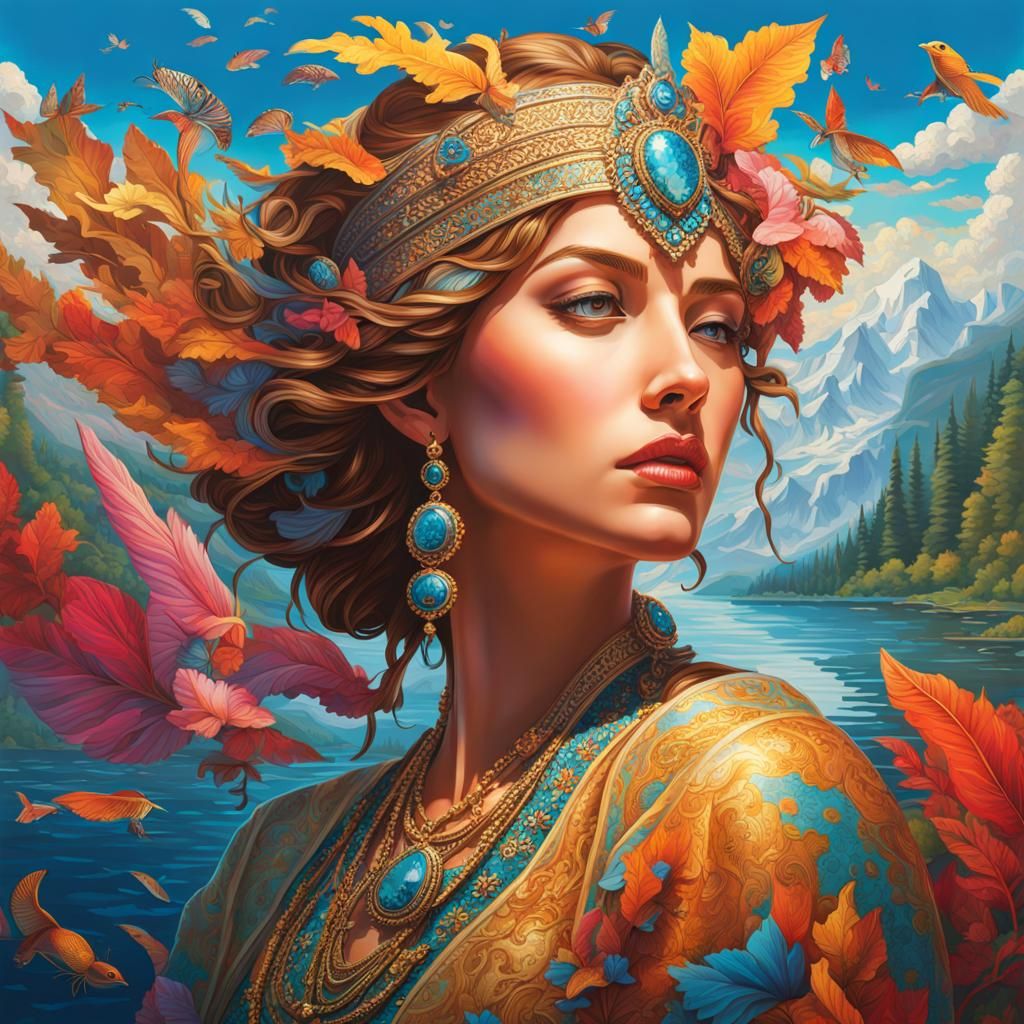 Hyperrealistic Lady of the Lake Puzzle Portrait