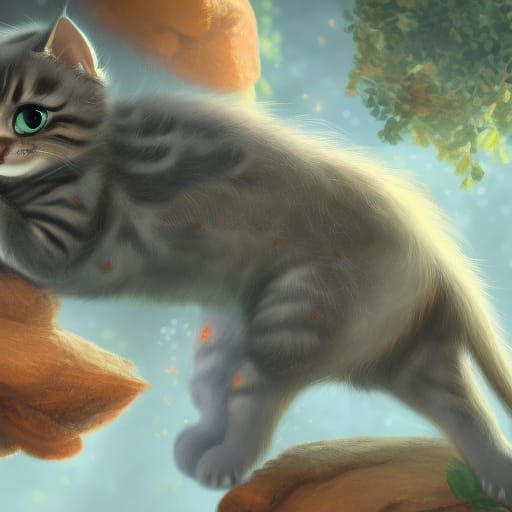 Adorable Kitten Portrait in Detailed Matte Painting Style