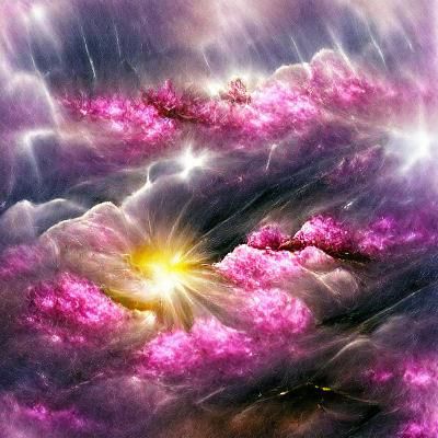 Pink Galaxy Storm with Divine Light