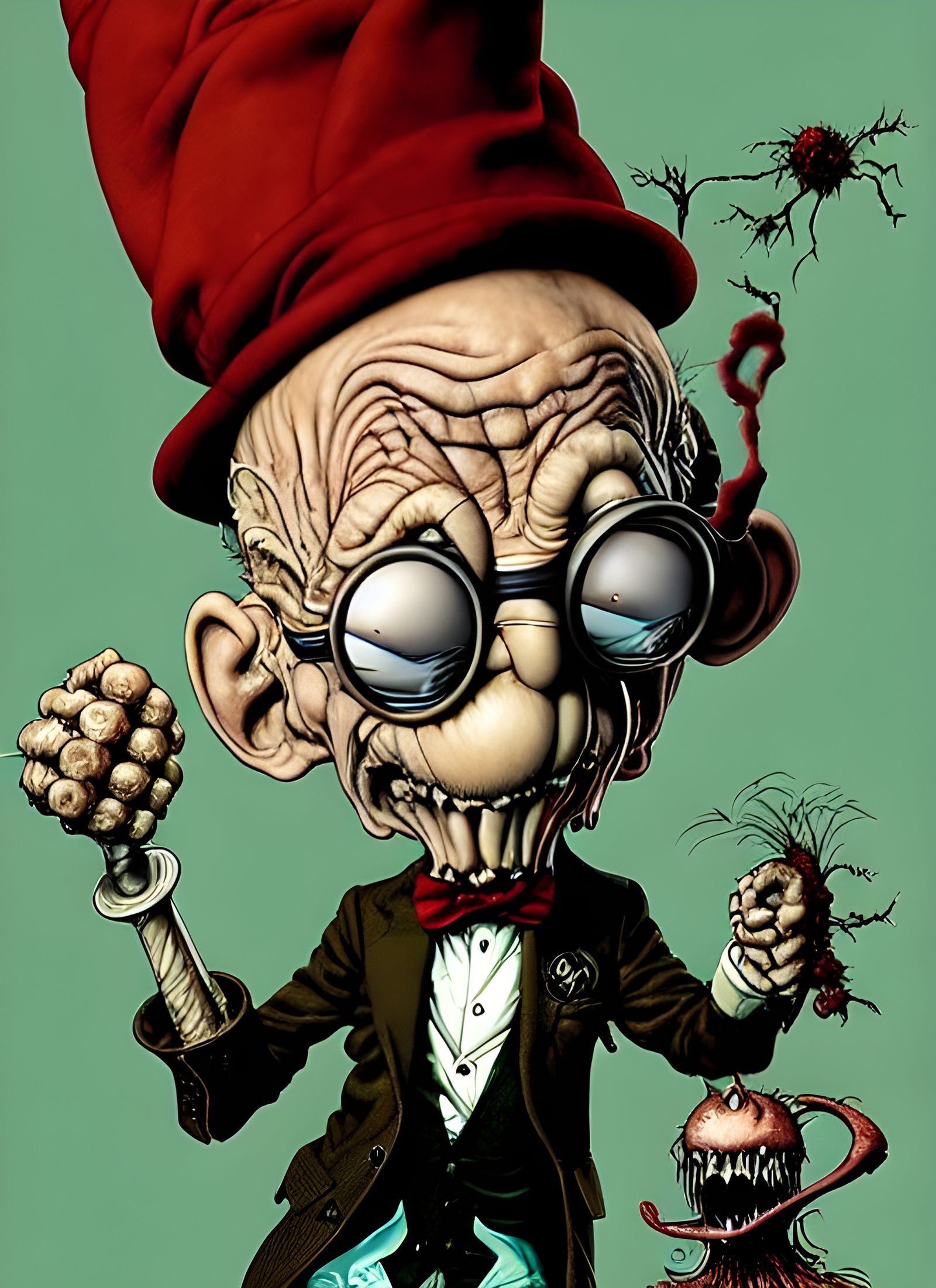 Sinister Horror Chibi Professor Farnsworth Illustration