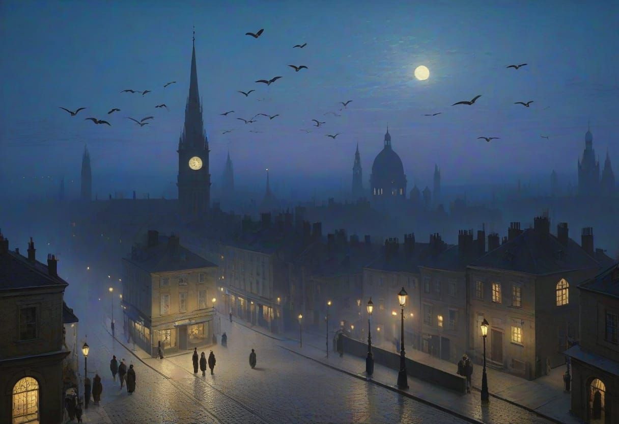 Turin Cityscape at Night, Whispers of Enchantment