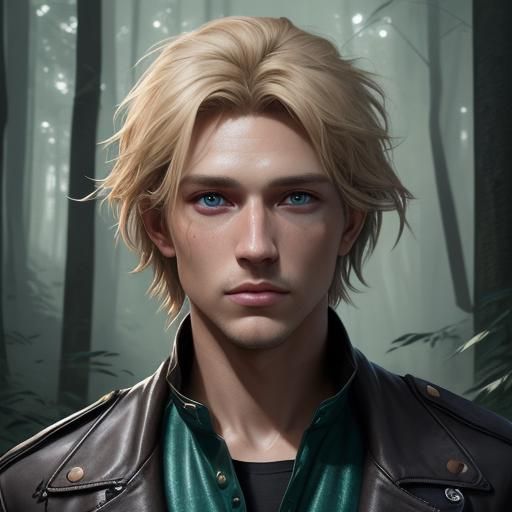 Portrait of a Young Man in Leather Jacket