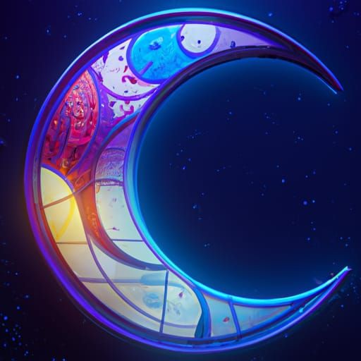 Stained glass moon
