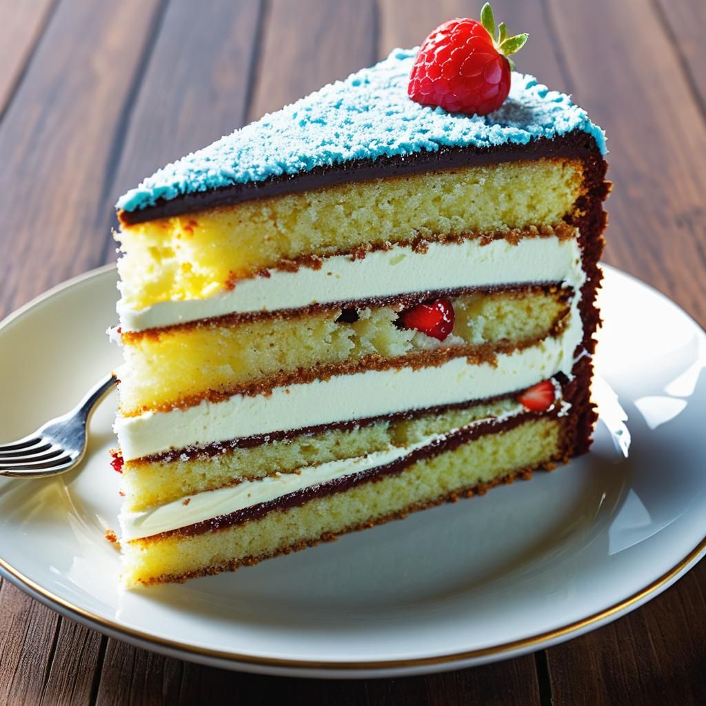 Photorealistic Piece of Cake Generated by AI