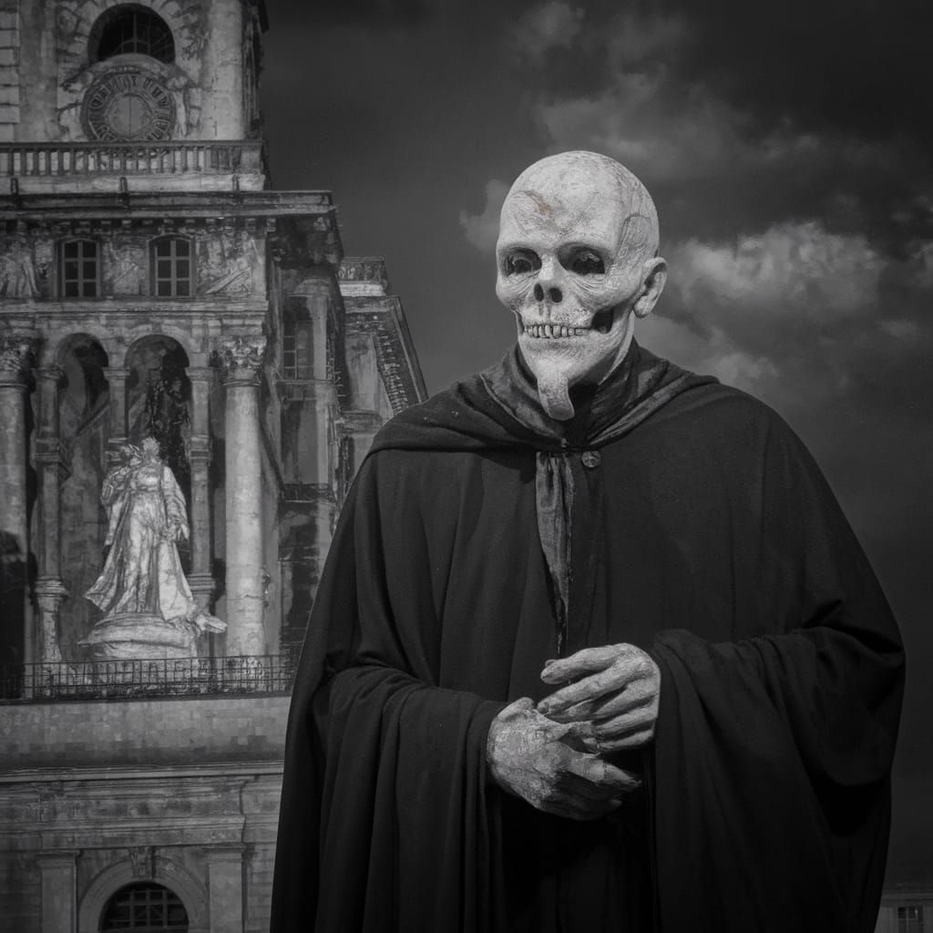 Surreal Louvre Phantom in Mysterious Parisian Night